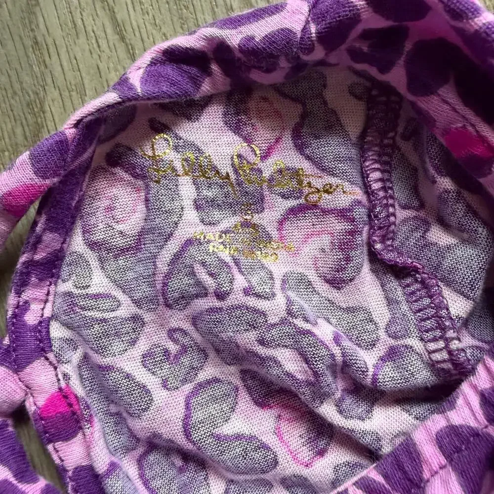 Lilly Pulitzer Girls Jena Dress My Favorite Spot Purple Leopard Size XS